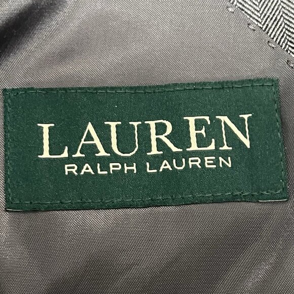 Lauren Ralph Lauren Suit Jacket Men’s 46R Sport Coat Gray Silver Herringbone - Picture 5 of 14